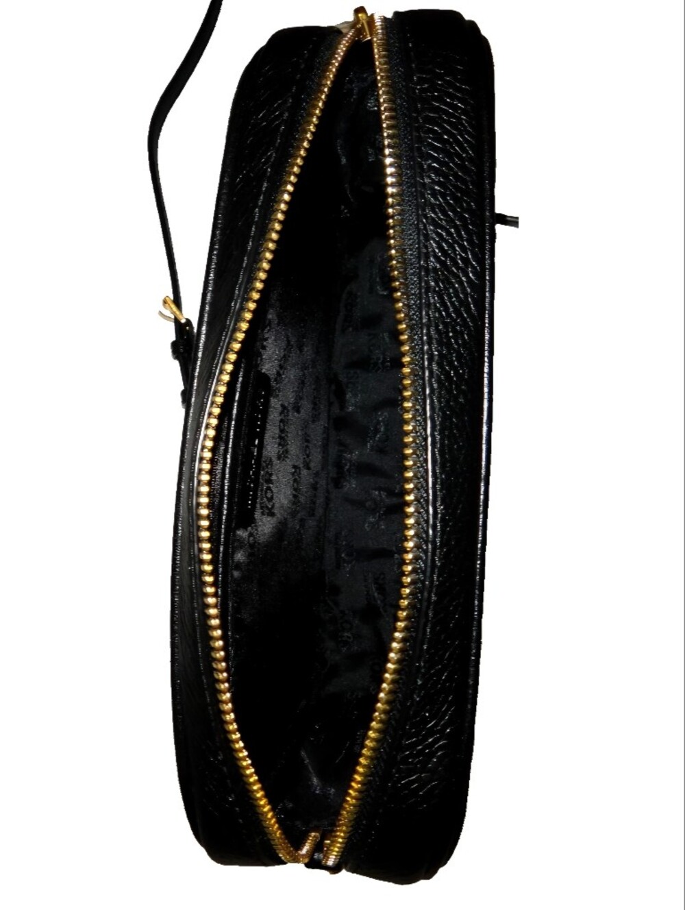 MICHAEL KORS Women's Fulton LG EW Crossbody Bag Purse Black Leather Gold MK Logo - Picture 7 of 12